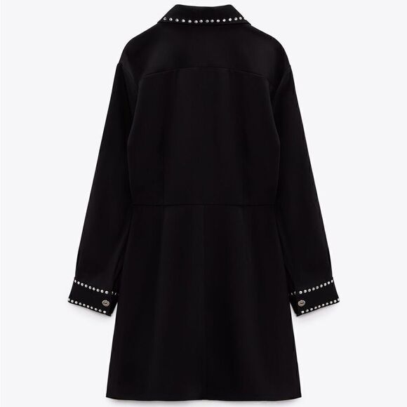 ZARA STUDDED SHIRT DRESS - Picture 8 of 9